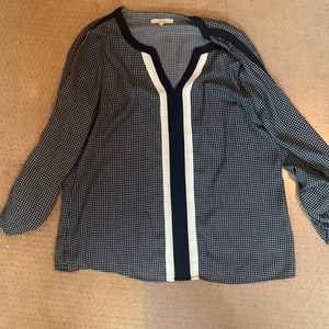Blue and white blouse size large